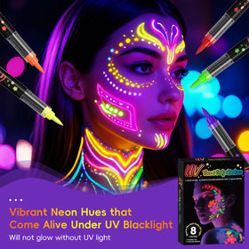 INAFKDPONR pens glowing under UV light for dramatic party effect