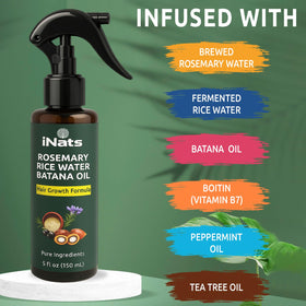 application image: iNats mist on scalp with fingers massaging to boost circulation