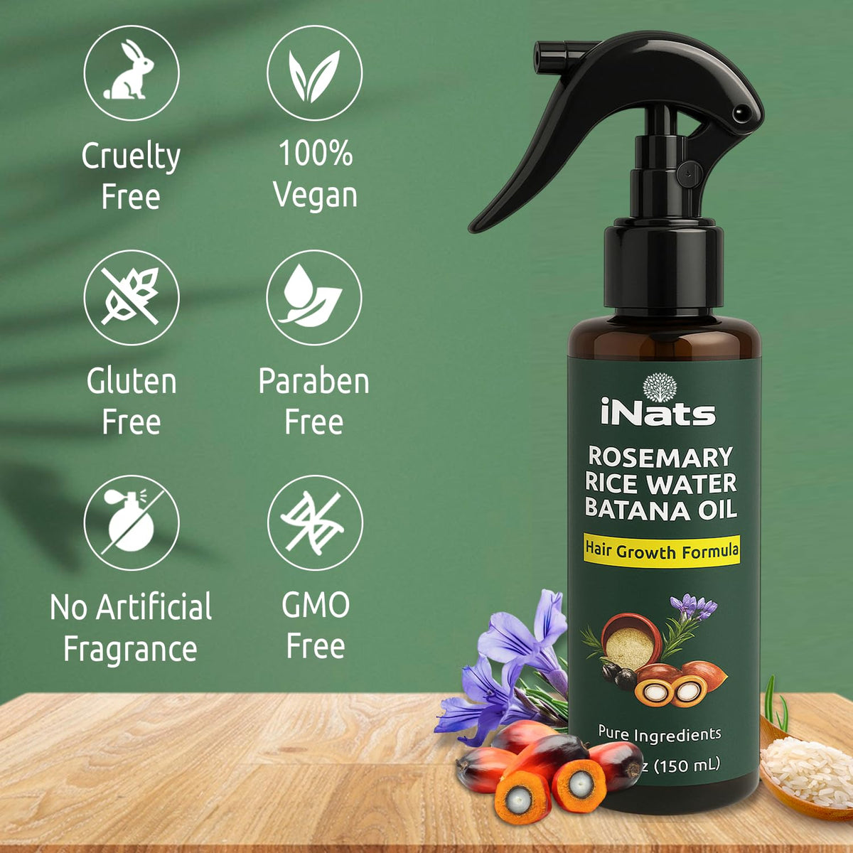 texture droplet of iNats spray showing lightweight, non-sticky formula benefits