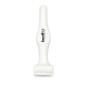 INCELLICE Derma Stamp front view showing matte white handle and needle head, durable design benefit