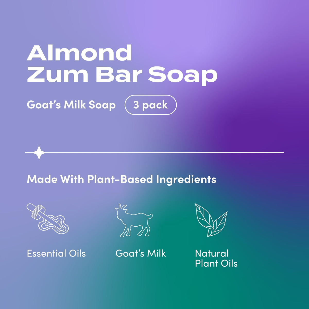 Indigo Wild Zum almond close-up texture of bar showing creamy lather and moisturizing feel