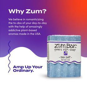 Indigo Wild Zum soap in hand to show 3 oz scale and travel convenience