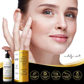 IndulgeMe conductive gel close-up of gold foil particles for brightening effect