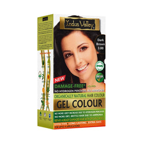 Indus Valley front packaging showing product name and dark brown shade benefits