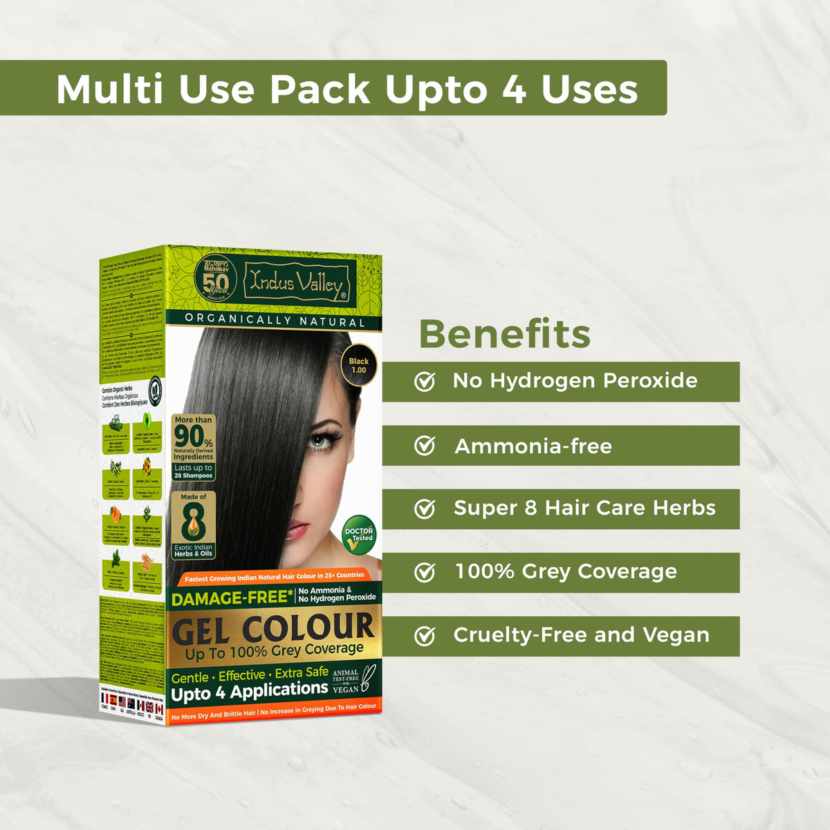 Indus Valley gel paste applied to a hair strand for even coverage