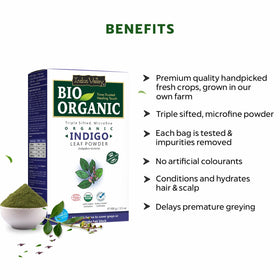 Indus Valley fine indigo powder close-up highlighting smooth texture and easy mixing