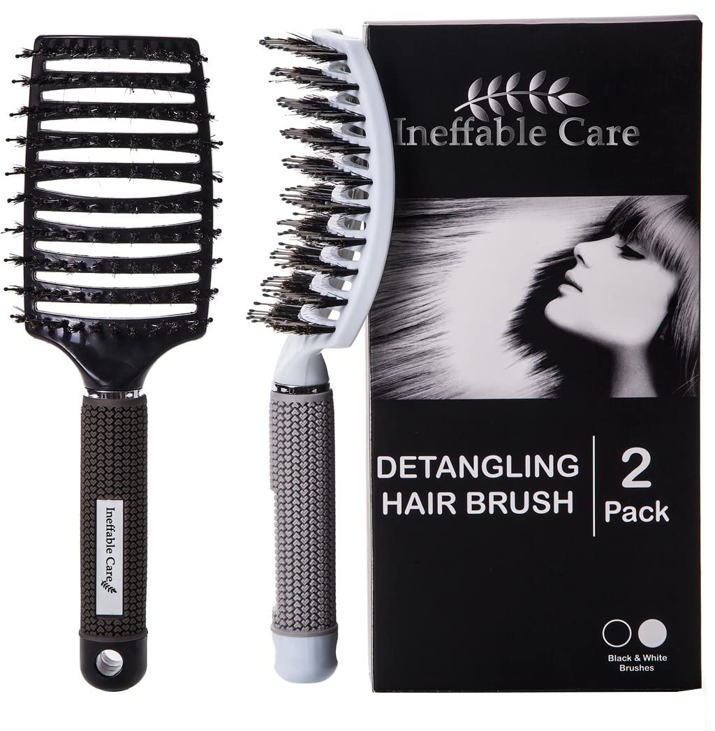Ineffable Care close-up of boar bristles smoothing hair cuticle for added shine