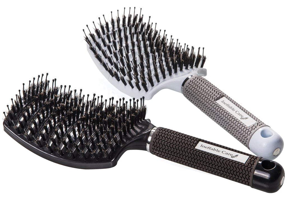 Ineffable Care front view of brush set showing ergonomic handles and branding, easy styling