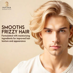 INFINA ESSENTIALS shampoo lathered in hand demonstrating scalp refresh and cleanse