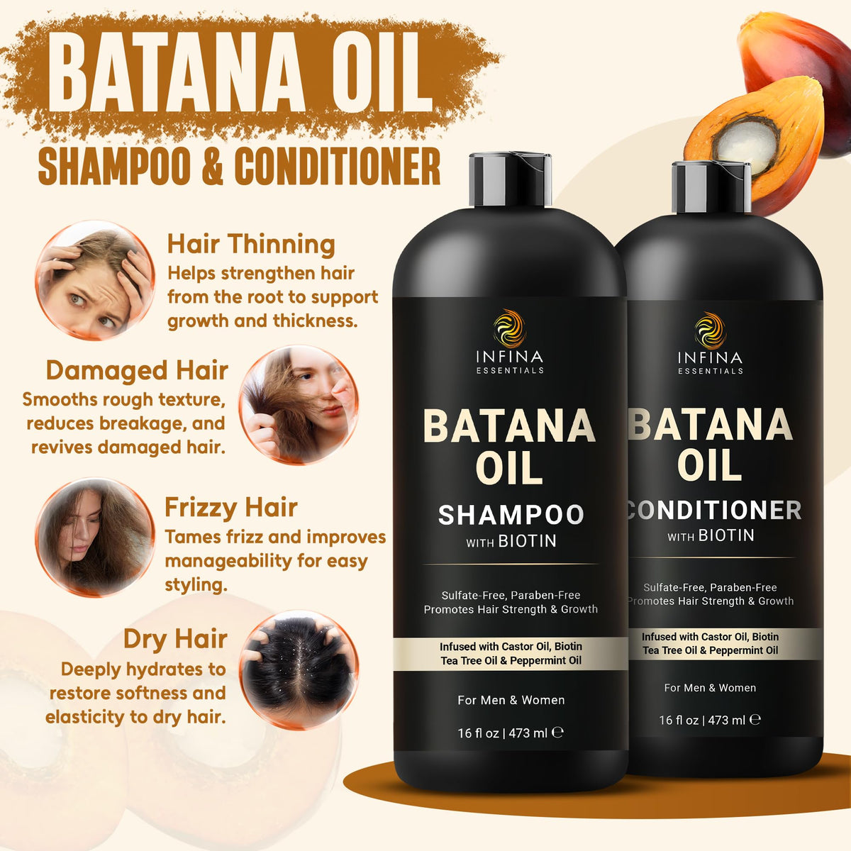 INFINA ESSENTIALS shampoo texture pouring from bottle to show gentle lather