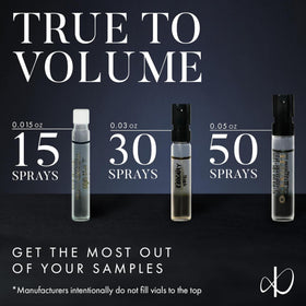 Infinite Scents vial next to a coin illustrating compact size and travel benefit