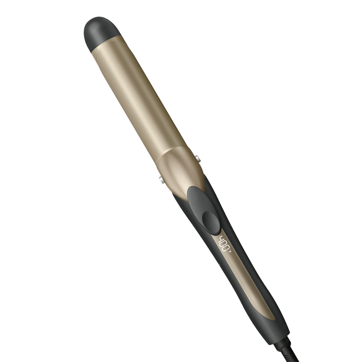 INFINITIPRO BY CONAIR front view of curling iron showing sleek profile and benefit of easy handling