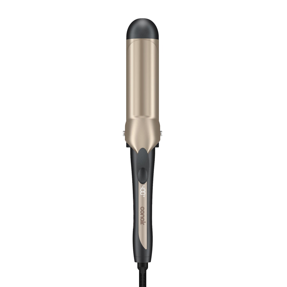 INFINITIPRO BY CONAIR front view showing full curling iron and controls, easy styling