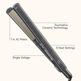 INFINITIPRO BY CONAIR tourmaline ceramic plates close-up reducing frizz and boosting shine