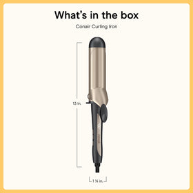 INFINITIPRO BY CONAIR next to ruler for size scale showing 1.75-inch barrel dimension