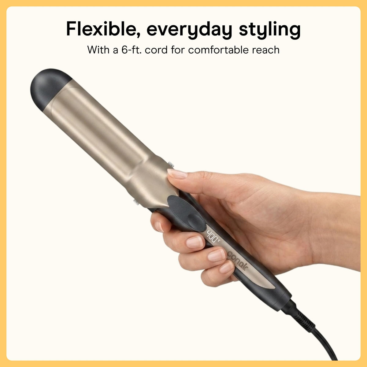INFINITIPRO BY CONAIR styled beachy waves in a lifestyle setting showcasing volume