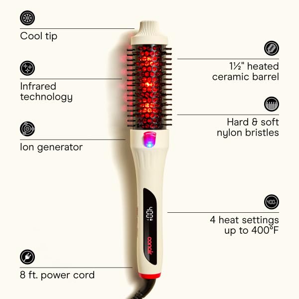 INFINITIPRO BY CONAIR ceramic barrel close-up showing even heat distribution for safer styling