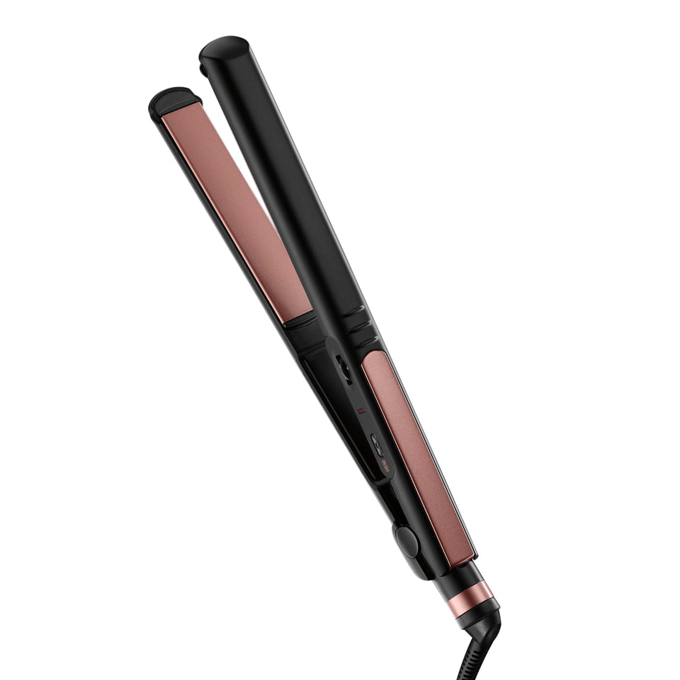 INFINITIPRO by CONAIR front view showing slim design and rose gold accents for polished styling
