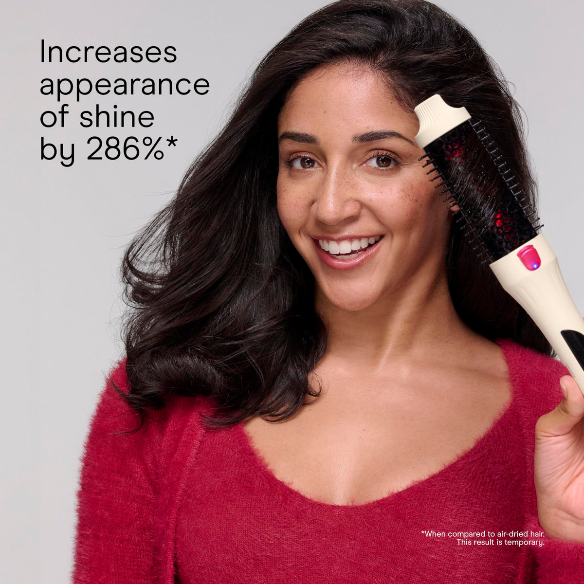 INFINITIPRO BY CONAIR hot brush styling long hair to create curls and added volume