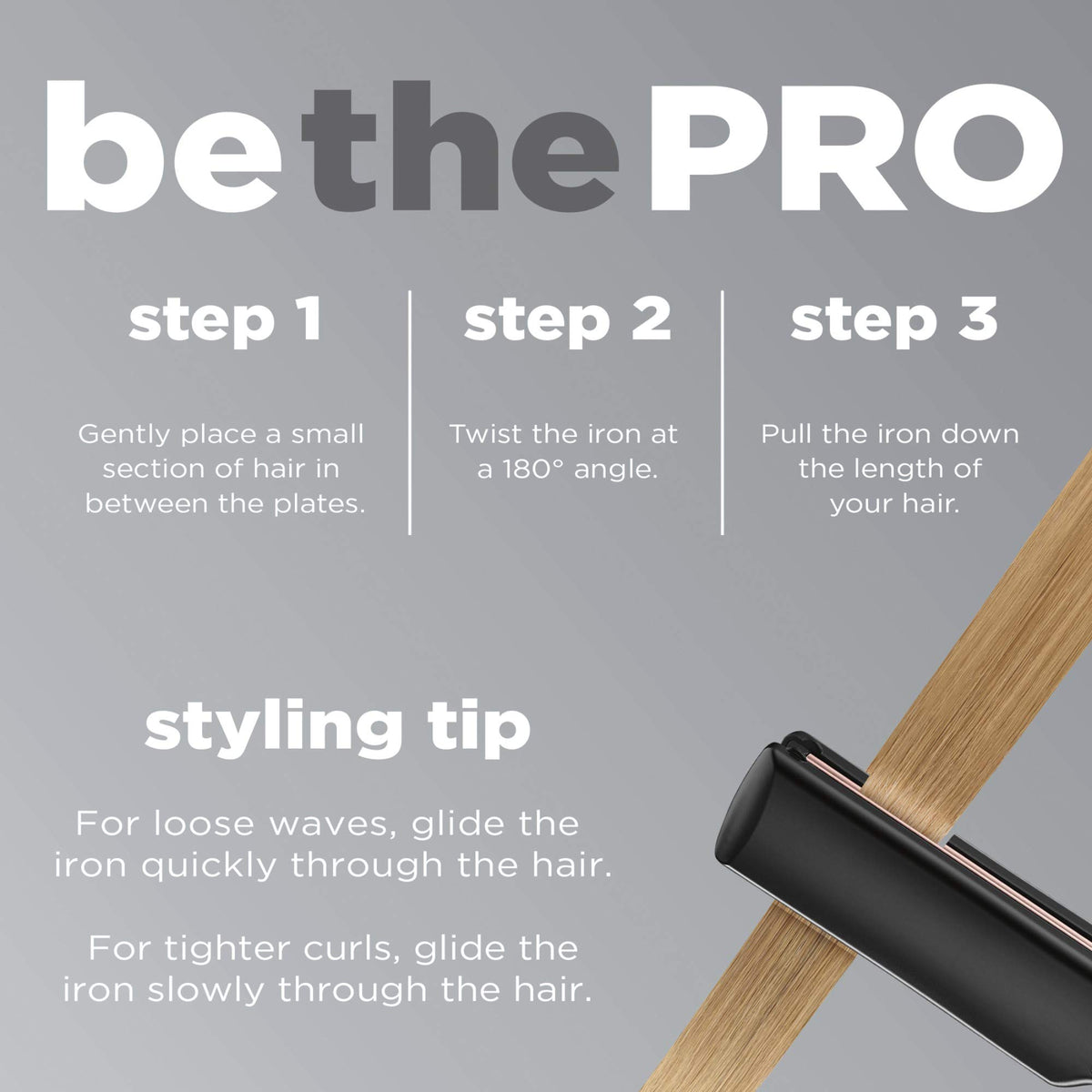 INFINITIPRO by Conair flat iron styling long hair to demonstrate faster straightening