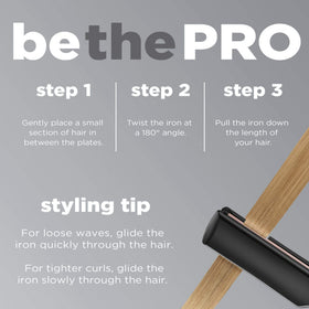 INFINITIPRO by Conair flat iron styling long hair to demonstrate faster straightening