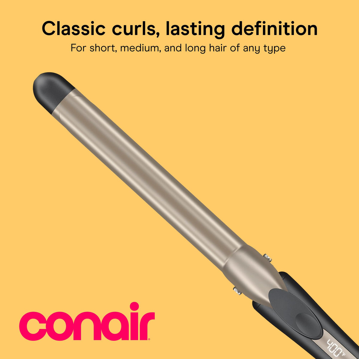 INFINITIPRO BY CONAIR tourmaline ceramic barrel close-up for frizz reduction