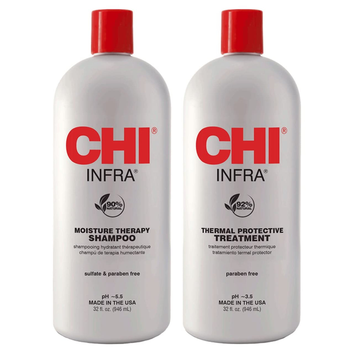 INFRA dispensing into palm demonstrates easy use and generous salon-sized volume