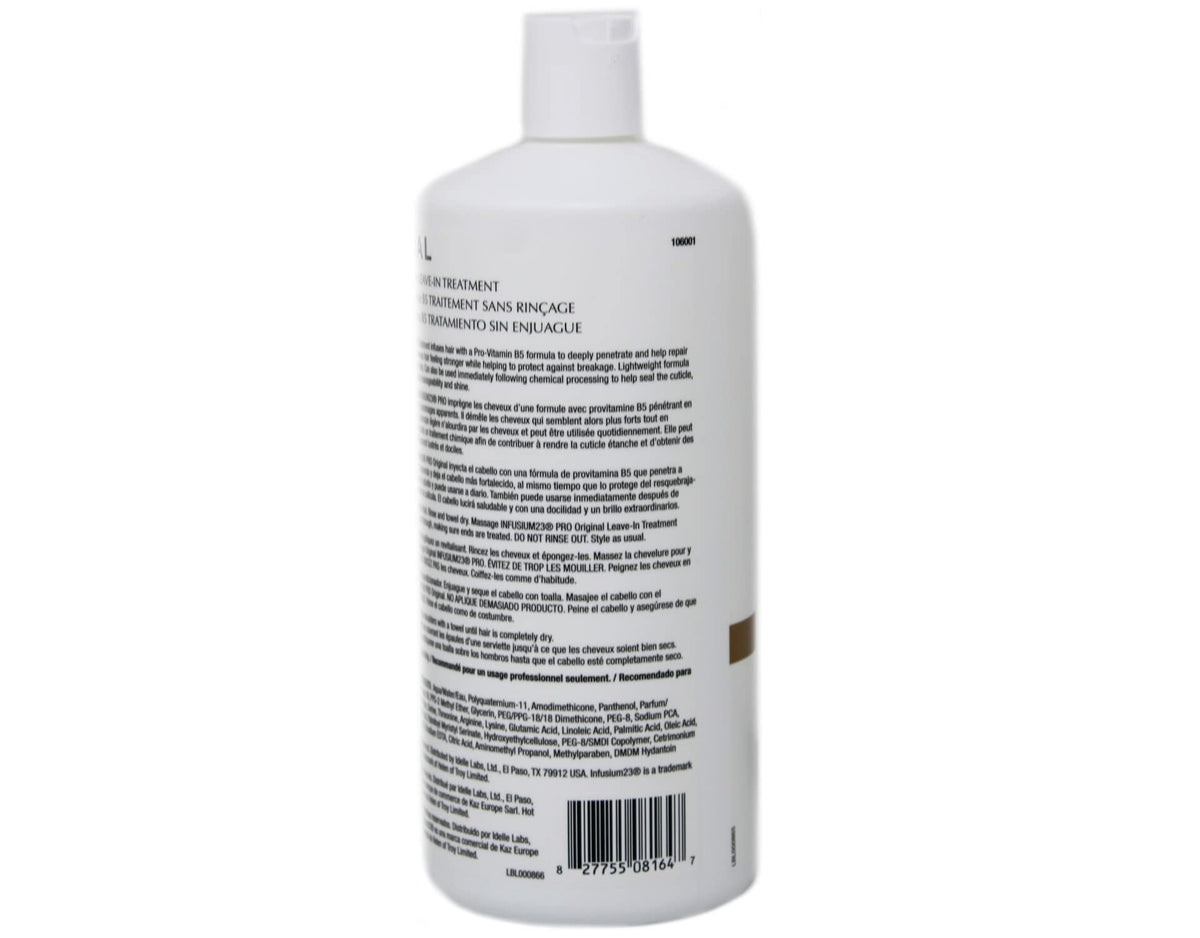 INFUSIUM 23 product label and ingredient panel highlighting formulation transparency