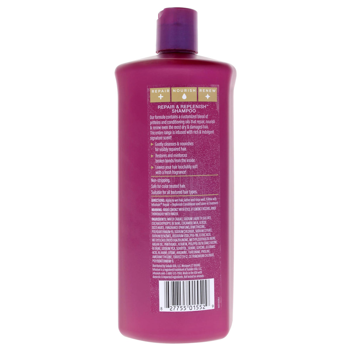 Infusium close-up of lather with argan oil and keratin highlighting smoothness