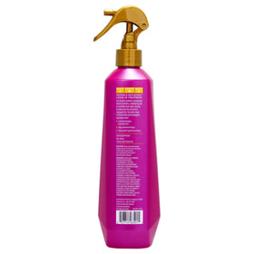 Infusium mist spraying on damp hair benefit: lightweight hydration and smoother styling in use