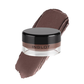 Inglot AMC Eyeliner Gel jar front showing matte black shade and clear labeling for professional finish