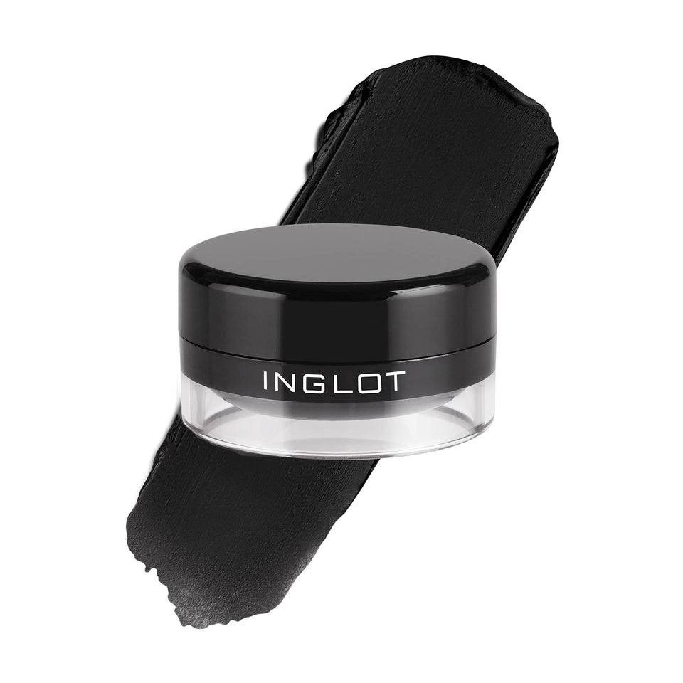 Inglot AMC gel eyeliner 77 front pot showing compact design and intense matte finish