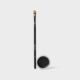 Inglot AMC gel eyeliner shown being applied with an angled brush for precise lines