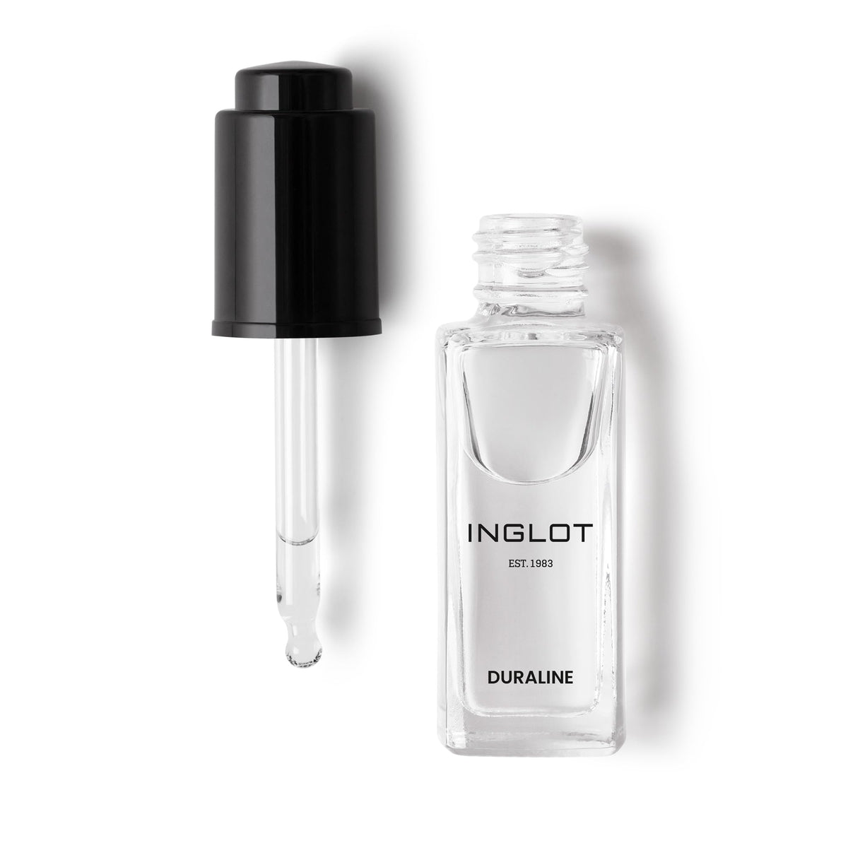 Inglot Duraline front bottle showing label and compact design for longer-lasting makeup