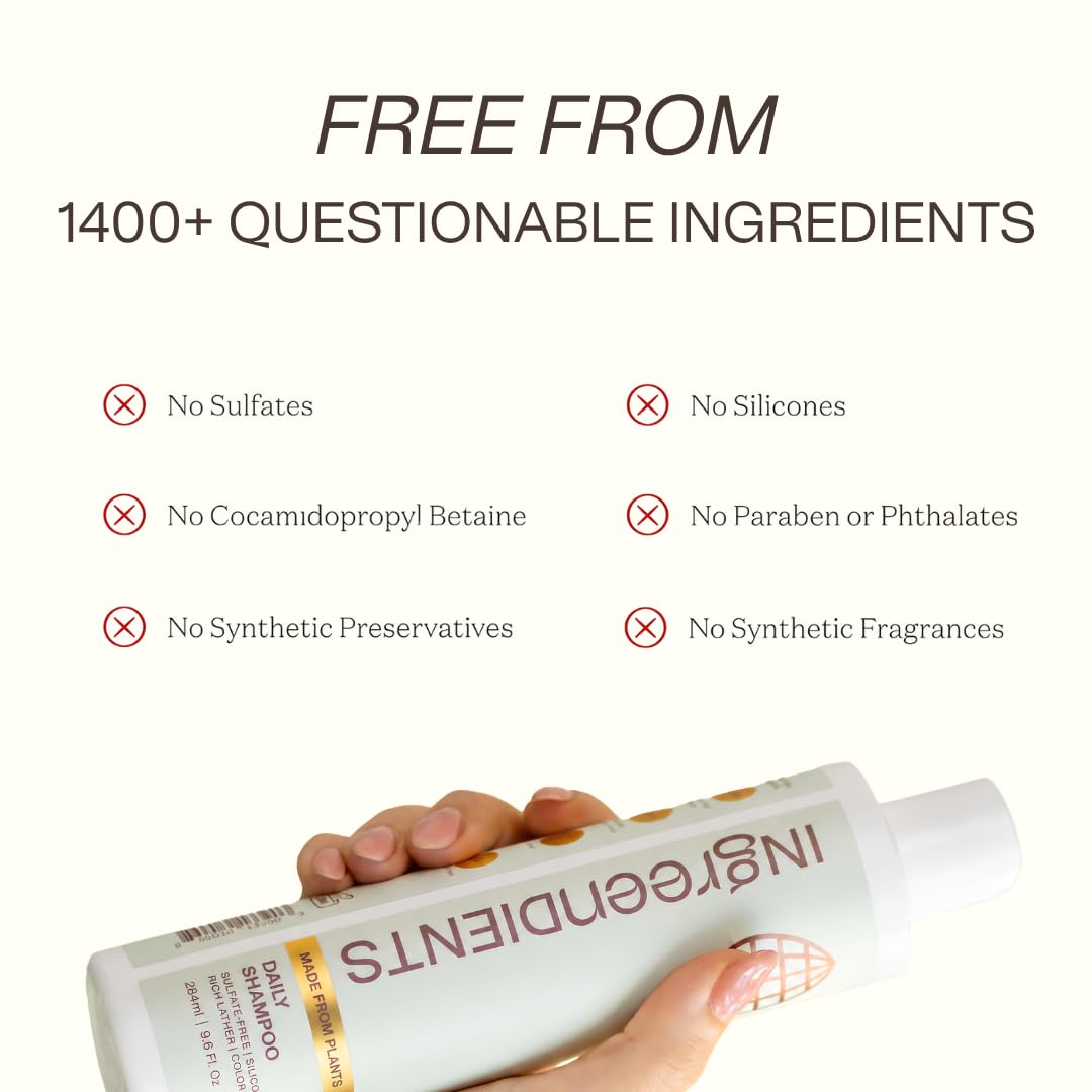 Ingreendients apple cider vinegar pour showing scalp-balancing benefit
