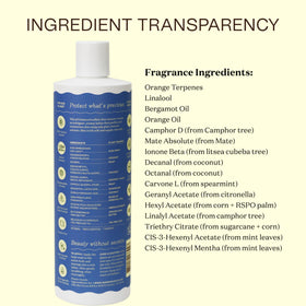 Ingreendients recycled-bottle back label showing eco-friendly packaging details