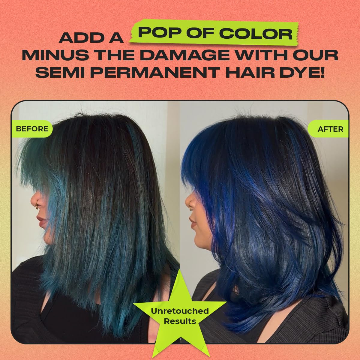 INH blue color-depositing conditioner close-up texture, moisturizing effect