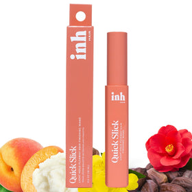 INH packaging front view showing compact travel-friendly tube and peach tart color benefit