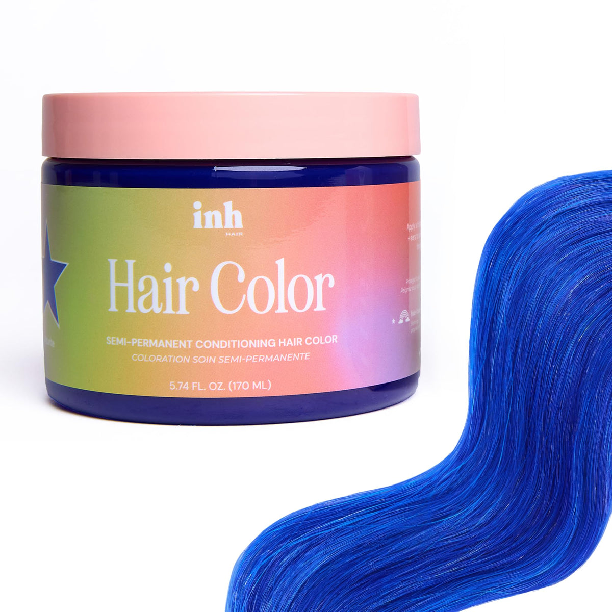 INH jar front label showing azurite blue color and benefits