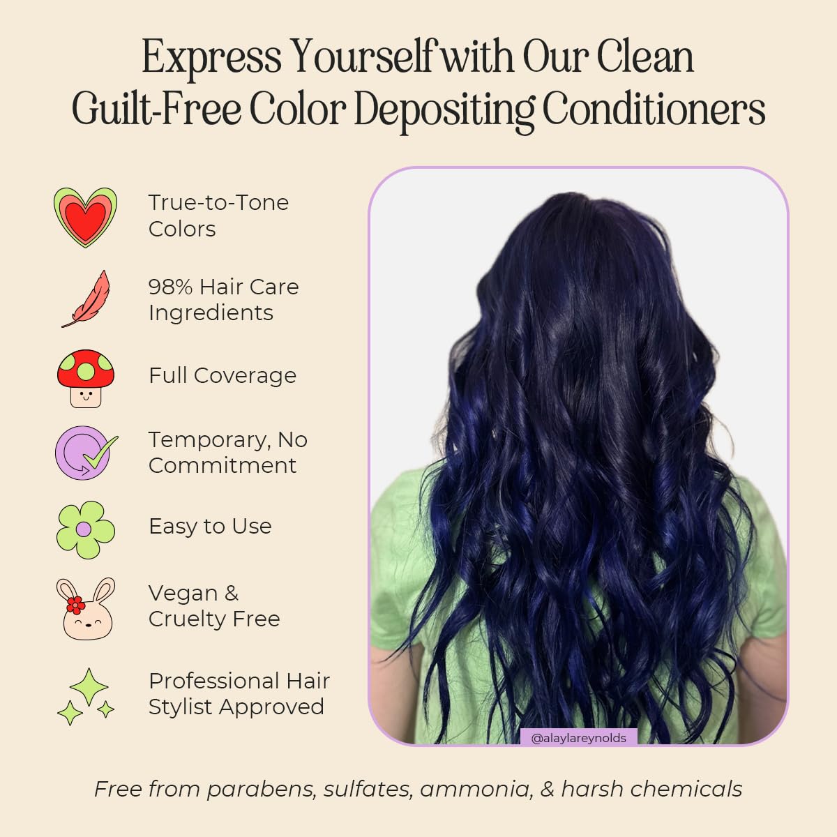 INH before and after hair strand showing sapphire tint intensity benefit for styling choices
