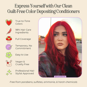 INH ruby red before and after showing visible color transformation benefit