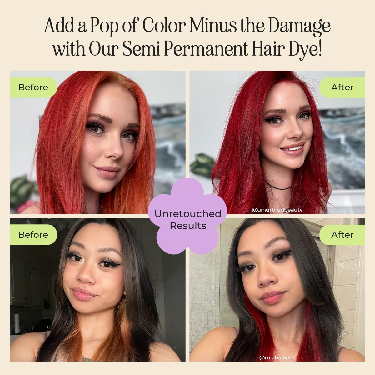 INH ruby red texture close-up highlighting creamy conditioner benefit