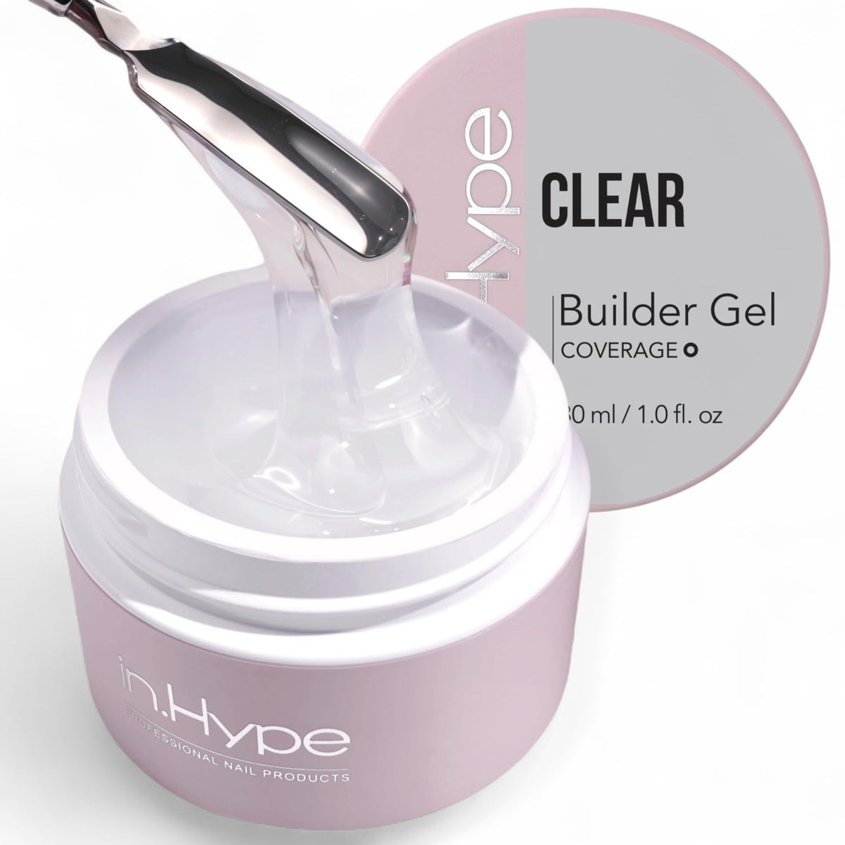 IN.HYPE front packaging showing clear builder gel and professional finish