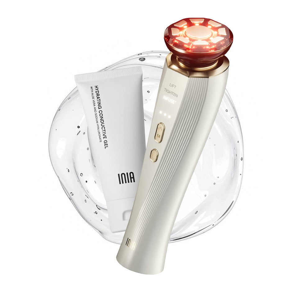 INIA device front view showing controls and sleek white finish for easy home use