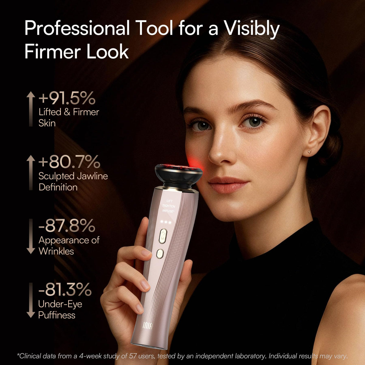 INIA Flare next to a hand to show size, portability and travel convenience