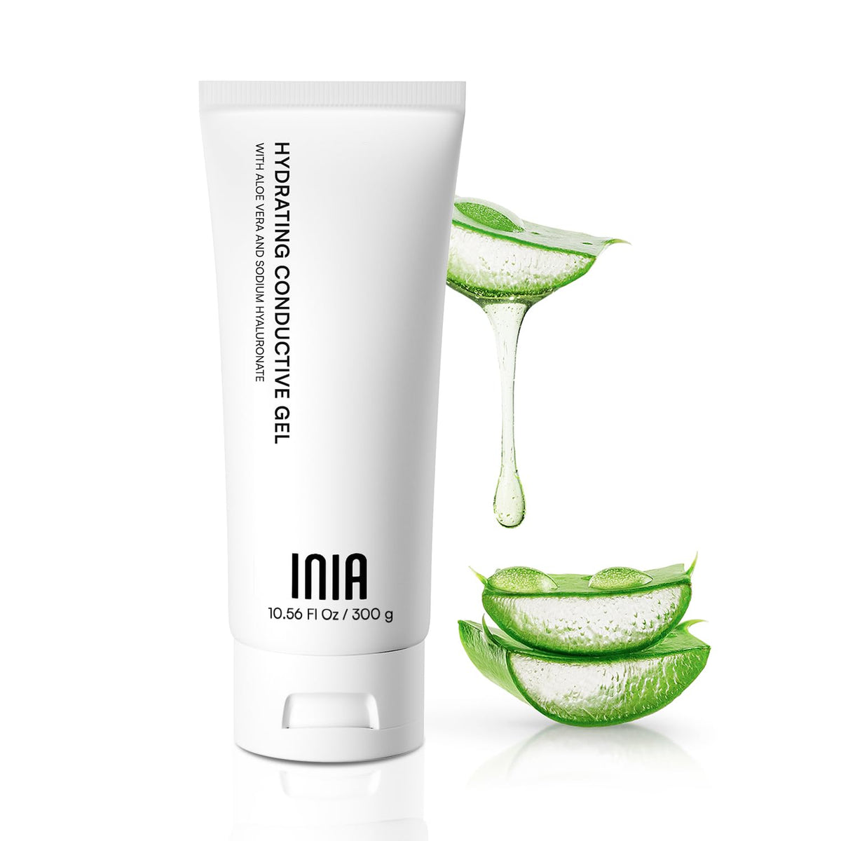 INIA front packaging 10.56 fl oz showing product benefits and size