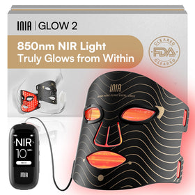 INIA mask front view showing full-face LED coverage and even light distribution benefit