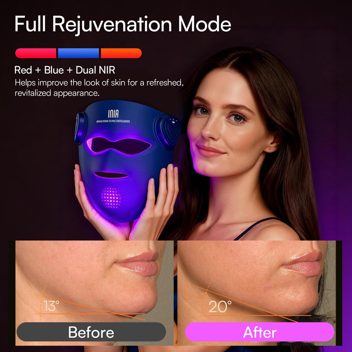 INIA packaging with mask and accessories illustrating out-of-the-box readiness