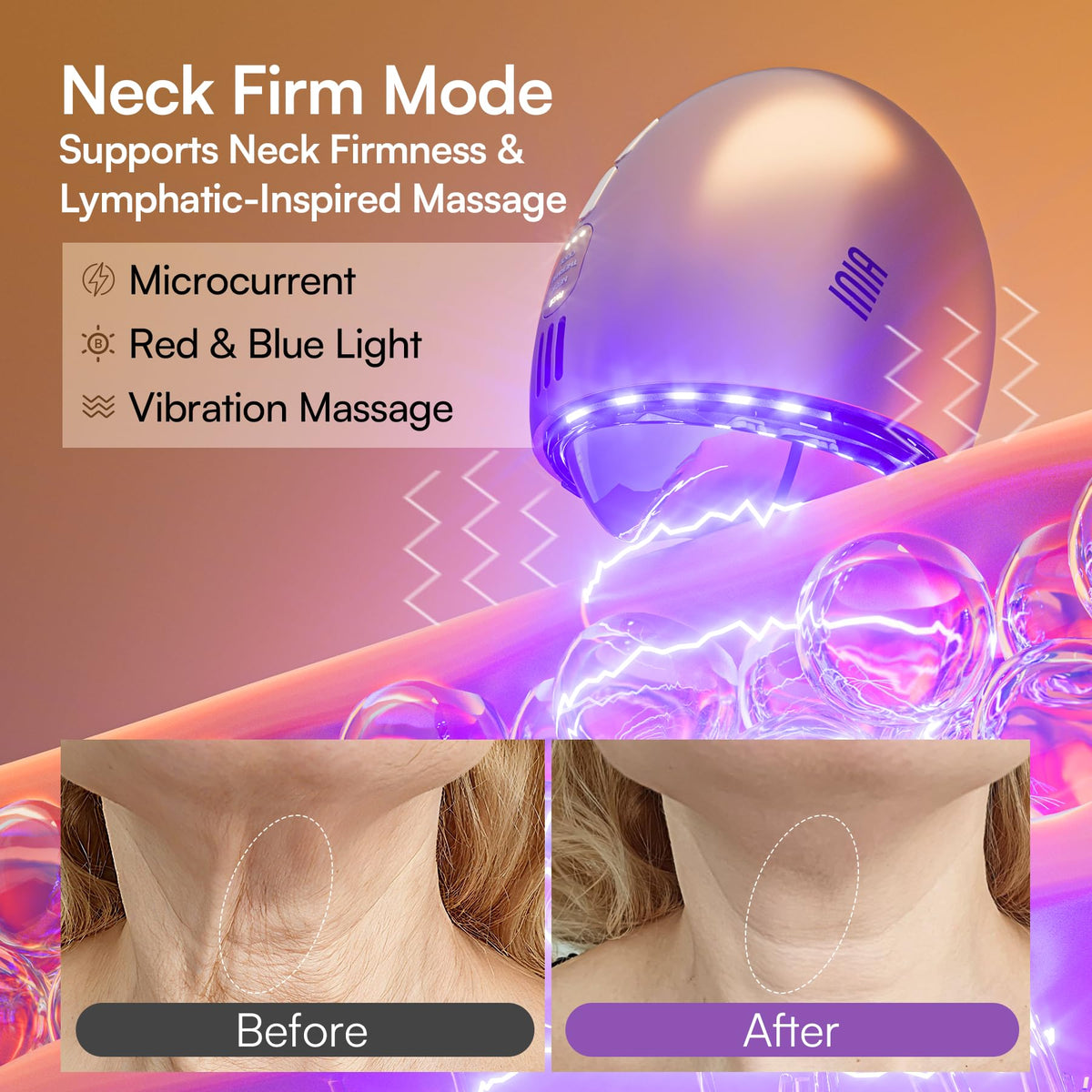 INIA gua sha edge detail designed for precise lymphatic drainage