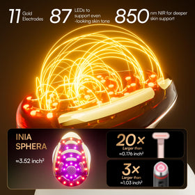 INIA SPHERA handle texture and gold accents for comfortable spa-like grip